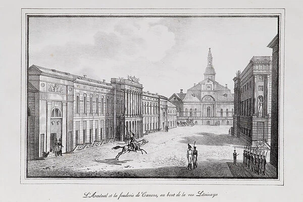 View of the Arsenal and the Foundry in St. Petersburg (Series Views of Saint Petersburg), 1820s. Artist: Pluchart, Alexander (1777-1827)
