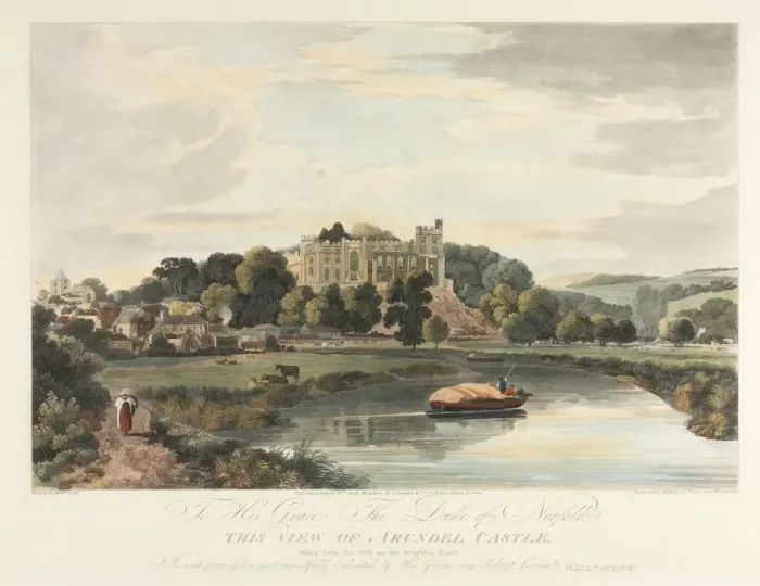 Framed Print : This View of Arundel Castle, 1819. Creator: John Baily (British); Wm Scott Framed Print : This View of Arundel Castle, 1819. Creator: John Baily (British); Wm Scott