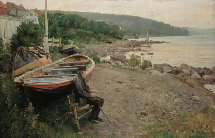 Framed Print : View from Asgardstrand, probably 1887. Creator: Hans Heyerdahl Framed Print : View from Asgardstrand, probably 1887. Creator: Hans Heyerdahl