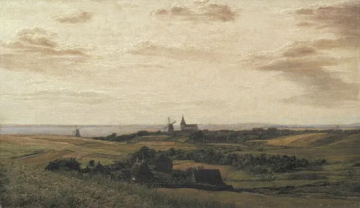 Framed Print : A View towards Assens in Funen. In the Distance the Coast of Schleswig, 1835-1836. Creator: Dankvart Dreyer Framed Print : A View towards Assens in Funen. In the Distance the Coast of Schleswig, 1835-1836. Creator: Dankvart Dreyer