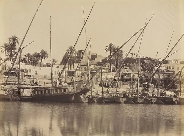 View of Aswan - Along the Nile, c. 1870s - 1880s. Creator: Antonio Beato (British, c