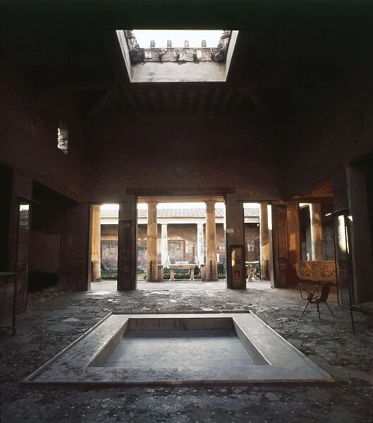 View through Atrium to Peristyle and Gardens. House of the Vettii, Pomepii, Italy, c20th century. Artist: CM Dixon