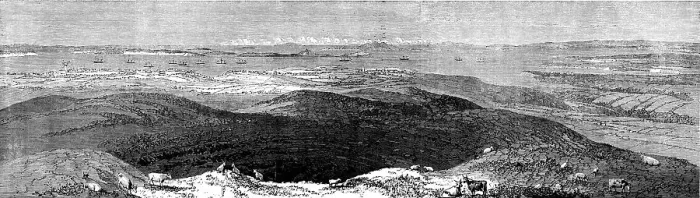 Framed Print : View of Auckland, from the crater of Mount Eden... 1862. Creator: Unknown Framed Print : View of Auckland, from the crater of Mount Eden... 1862. Creator: Unknown