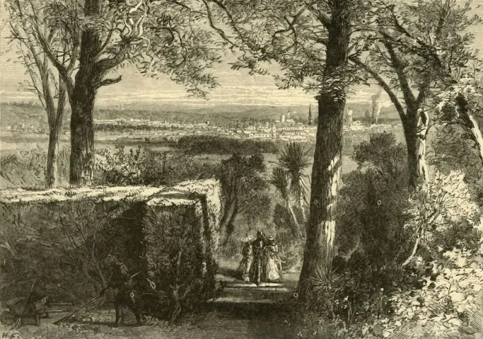 Framed Print : View of Augusta, from Summerville, 1872. Creator: Harry Fenn Framed Print : View of Augusta, from Summerville, 1872. Creator: Harry Fenn