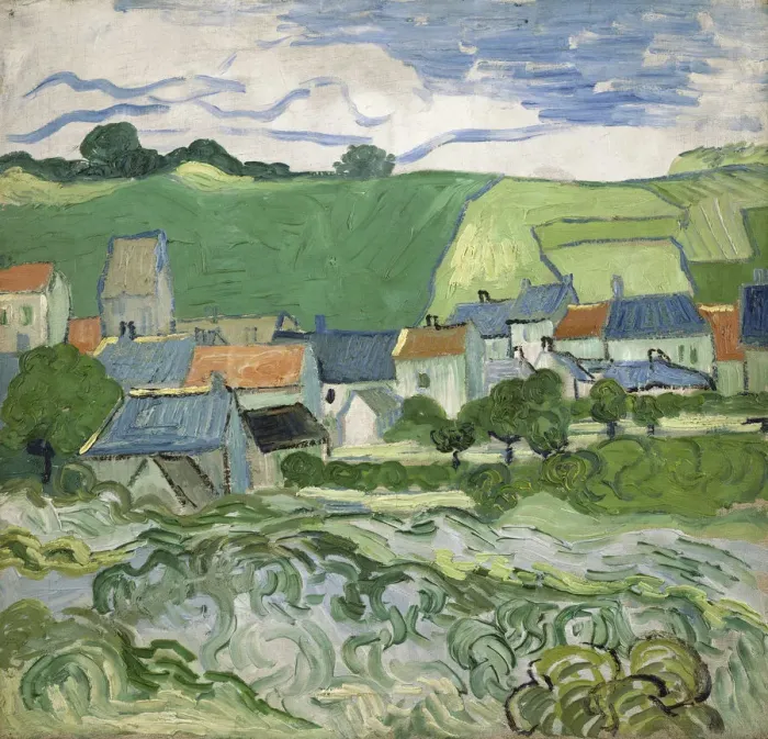 Framed Print : View of Auvers, 1890. Artist: Gogh, Vincent, van (1853-1890) Framed Print : View of Auvers, 1890. Artist: Gogh, Vincent, van (1853-1890)