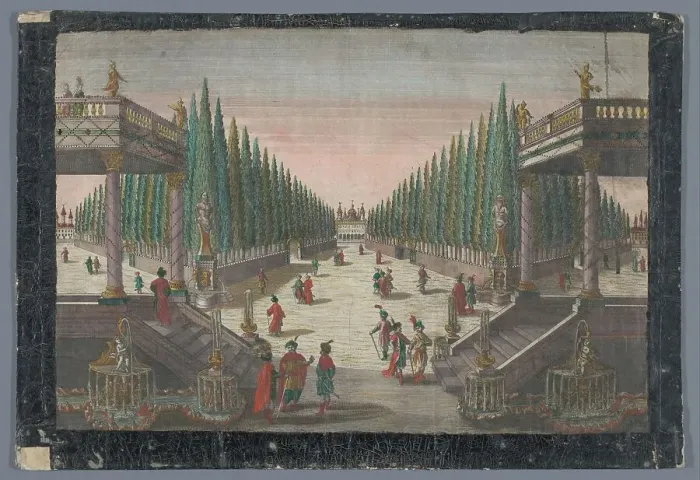 Framed Print : View of an avenue in a cypress garden in Constantinople, 1742-1801. Creator: Anon Framed Print : View of an avenue in a cypress garden in Constantinople, 1742-1801. Creator: Anon
