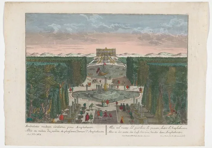 Framed Print : View of an avenue in the middle of a garden, 1742-1801. Creator: Anon Framed Print : View of an avenue in the middle of a garden, 1742-1801. Creator: Anon