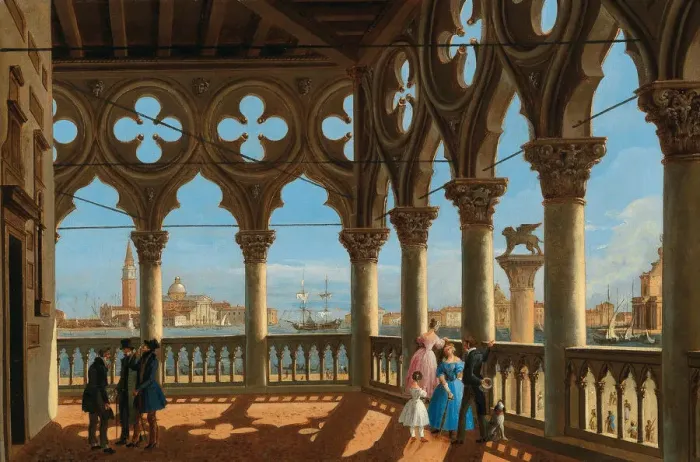 Framed Print : View of the Bacino di San Marco from the Loggia of the Palazzo Ducale, Venice. Creator: Chilone Framed Print : View of the Bacino di San Marco from the Loggia of the Palazzo Ducale, Venice. Creator: Chilone