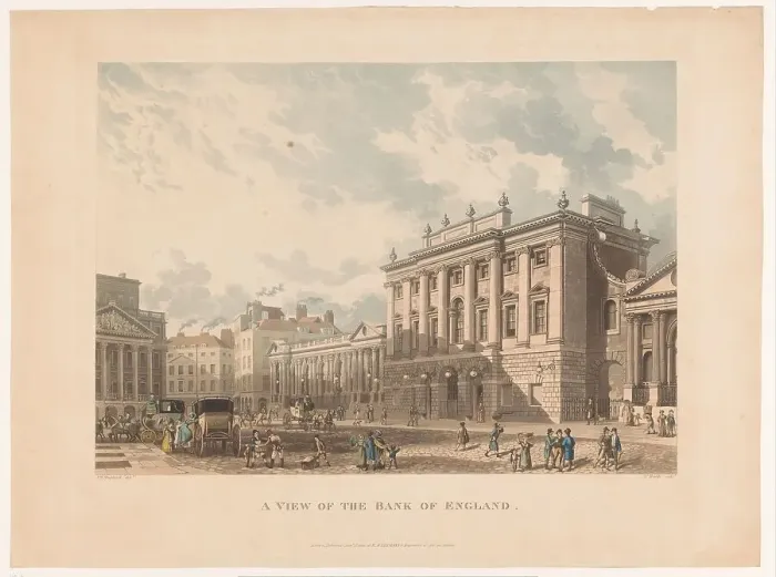 Framed Print : View of the Bank of England, 1816. Creator: Daniel Havell Framed Print : View of the Bank of England, 1816. Creator: Daniel Havell