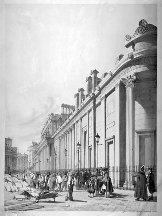 Framed Print : View of the Bank of England, City of London, 1842. Artist Framed Print : View of the Bank of England, City of London, 1842. Artist
