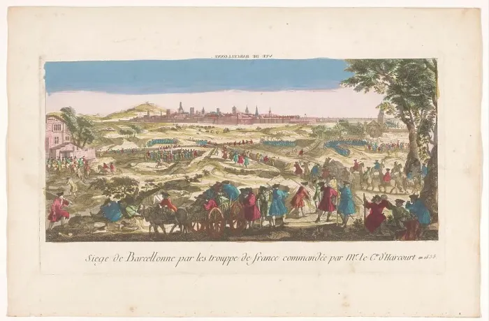 Framed Print : View of Barcelona's siege by the French in 1635, 1700-1799. Creator: Anon Framed Print : View of Barcelona's siege by the French in 1635, 1700-1799. Creator: Anon