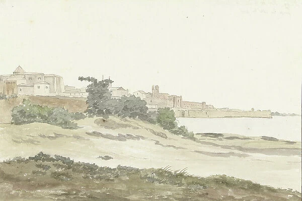 View of Barletta located on the coast, 1778. Creator: Louis Ducros