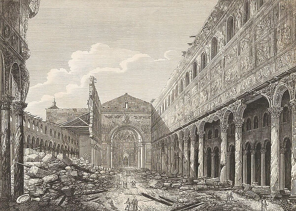View of the Basilica of Saint Paul Outside the Walls in Rome, 1823. Creator: Rossini, Luigi (1790-1857)