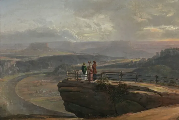 Framed Print : View from Bastei, 1819. Creator: Johan Christian Dahl Framed Print : View from Bastei, 1819. Creator: Johan Christian Dahl