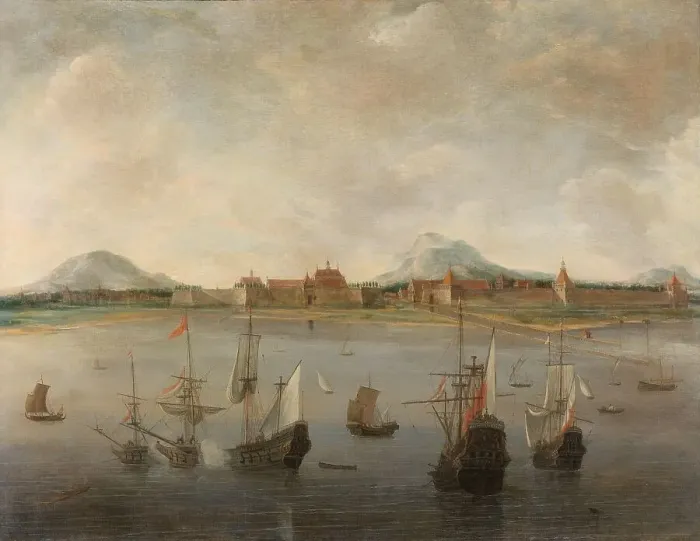 Framed Print : View of Batavia, 1640-1676. Creator: Hendrick Jacobsz Dubbels Framed Print : View of Batavia, 1640-1676. Creator: Hendrick Jacobsz Dubbels