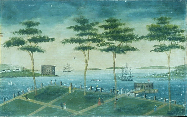 View of the Battery, New York, 1800-1850. Creator: Unknown