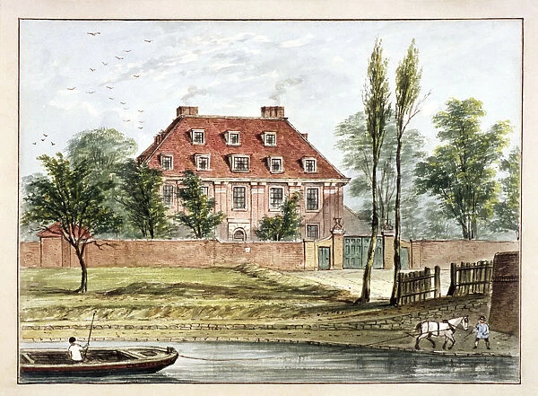 View of Baumes House, Hoxton, London, c1825. Artist: CH Matthews