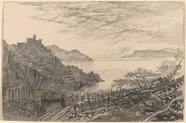 View of a Bay from a Hillside (Amalfi), 1884  /  1885. Creator: Edward Lear