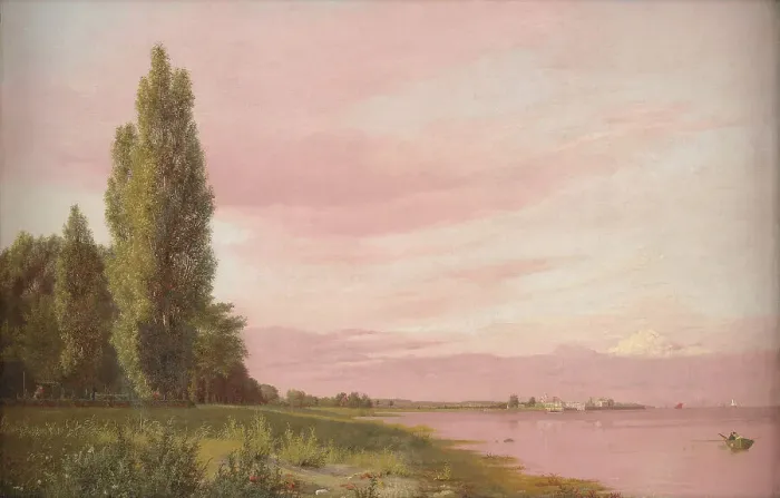 Framed Print : View of the Bay near the Copenhagen Limekiln Looking North, 1837. Creator: Christen Købke Framed Print : View of the Bay near the Copenhagen Limekiln Looking North, 1837. Creator: Christen Købke