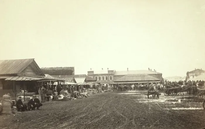 Framed Print : View in bazar [ie, bazaar] at Irkutsk, between 1885 and 1886. Creator: Unknown
