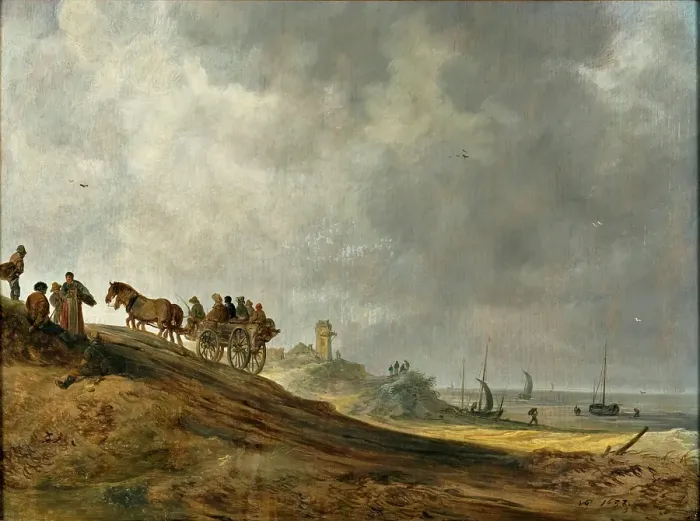 Framed Print : View on the Beach, 1638. Creator: Jan van Goyen Framed Print : View on the Beach, 1638. Creator: Jan van Goyen