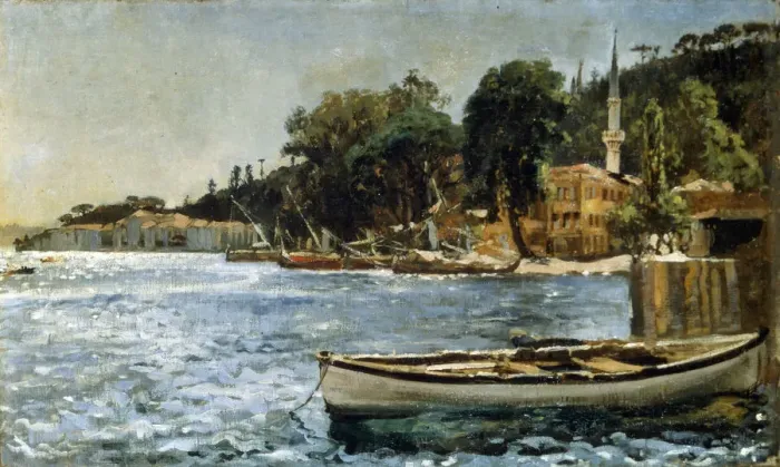 Framed Print : View of Bebek near Constantinople, 1872. Artist: Jan Matejko Framed Print : View of Bebek near Constantinople, 1872. Artist: Jan Matejko