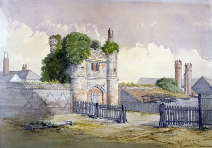 Framed Print : View of Beckingham Hall near Withham, Essex, 1869. Artist: R Nightingale Framed Print : View of Beckingham Hall near Withham, Essex, 1869. Artist: R Nightingale