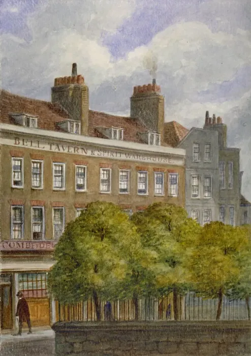Framed Print : View of the Bell Tavern, Church Row, Aldgate, City of London, 1870 Framed Print : View of the Bell Tavern, Church Row, Aldgate, City of London, 1870