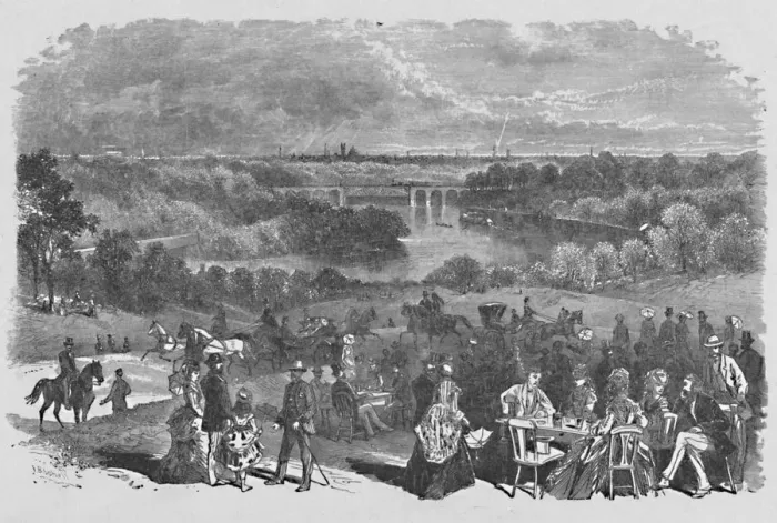 Framed Print : View from Belmont Mansion, Fairmount Park, 1883. Artist: Frederic B Schell Framed Print : View from Belmont Mansion, Fairmount Park, 1883. Artist: Frederic B Schell