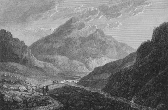 Framed Print : A View of Ben Eim, 1813. Artist: Samuel Middiman Framed Print : A View of Ben Eim, 1813. Artist: Samuel Middiman
