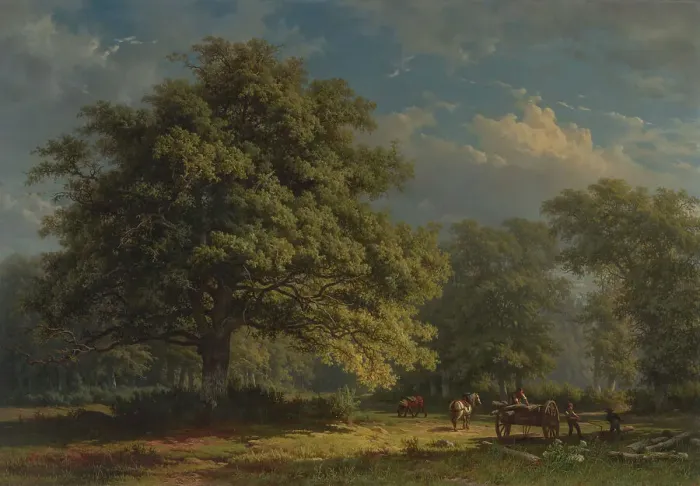 Framed Print : View in the Bentheim Forest, 1870. Creator: George Andries Roth Framed Print : View in the Bentheim Forest, 1870. Creator: George Andries Roth