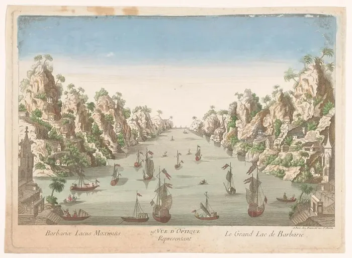 Framed Print : View of the big lake in Hanoi, 1745-1775. Creator: Unknown Framed Print : View of the big lake in Hanoi, 1745-1775. Creator: Unknown