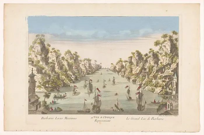 Framed Print : View of the big lake in Hanoi, 1745-1775. Creator: Unknown Framed Print : View of the big lake in Hanoi, 1745-1775. Creator: Unknown