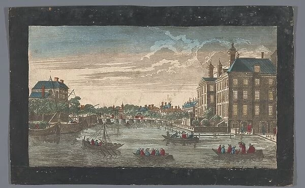 View of the Binnen-Amstel and the Diaconieweeshuis in Amsterdam, 1700-1799. Creator: Anon