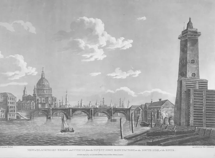 Framed Print : View of Blackfriars Bridge and St Pauls Cathedral, London, 1803. Artist: Daniel Turner Framed Print : View of Blackfriars Bridge and St Pauls Cathedral, London, 1803. Artist: Daniel Turner