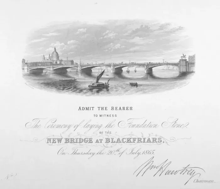 Framed Print : View of Blackfriars Bridge and St Pauls Cathedral, London, 1865 Framed Print : View of Blackfriars Bridge and St Pauls Cathedral, London, 1865