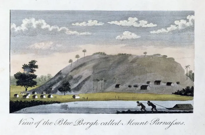 Framed Print : View of the Blue Bergh called, Mount Parnassus, 1813. Artist: John Gabriel Stedman Framed Print : View of the Blue Bergh called, Mount Parnassus, 1813. Artist: John Gabriel Stedman