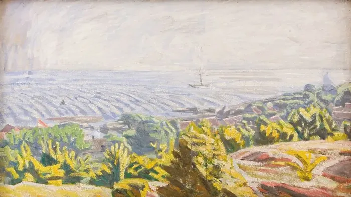 Framed Print : View from Bokul, Gudhjem, 1929. Creator: Niels Larsen Stevns Framed Print : View from Bokul, Gudhjem, 1929. Creator: Niels Larsen Stevns