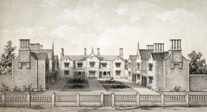 Framed Print : View of the Bookbinders Provident Asylum, Balls Pond Road, Islington, London, c1845 Framed Print : View of the Bookbinders Provident Asylum, Balls Pond Road, Islington, London, c1845
