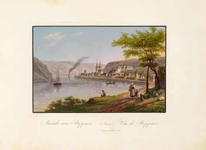 Framed Print : View of Boppard on the Rhine, 1825. Creator: Dielmann, Jakob Fürchtegott (1809-1885) Framed Print : View of Boppard on the Rhine, 1825. Creator: Dielmann, Jakob Fürchtegott (1809-1885)