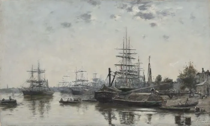 Framed Print : View of Bordeaux, from the Quai des Chartrons, 1874. Creator: Eugene Boudin (French Framed Print : View of Bordeaux, from the Quai des Chartrons, 1874. Creator: Eugene Boudin (French