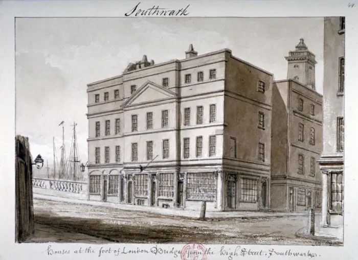 Framed Print : View of Borough High Street and the corner of London Bridge, Southwark, London, 1828 Artist Framed Print : View of Borough High Street and the corner of London Bridge, Southwark, London, 1828 Artist