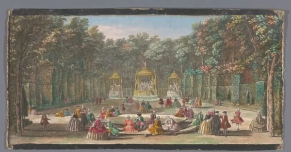 View of the Bosquet des Bains d'Apollon in the garden of Versailles, c.1691-after 1753. Creator: Jacques Rigaud