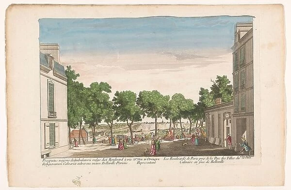View of a boulevard in Paris, seen from Rue des Filles du Calvaire towards... 1745-1775. Creator: Anon