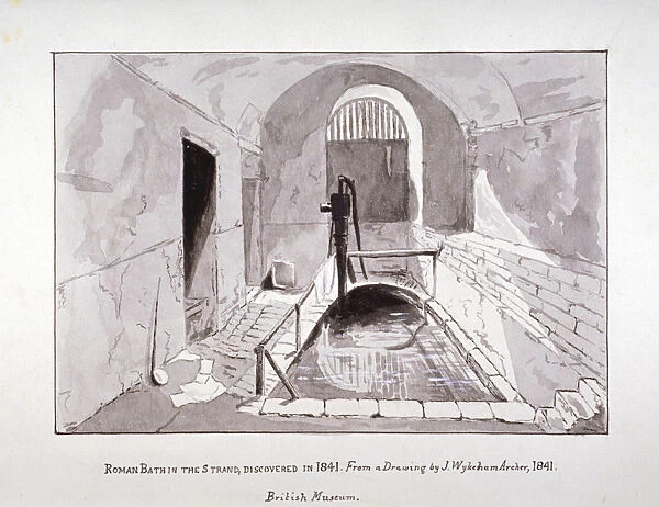 View of a brick bath or reservoir discovered in Strand Lane, Westminster, London, 1841