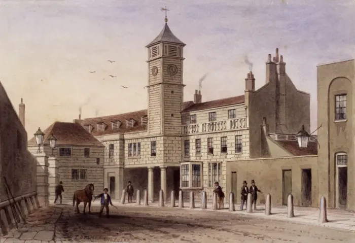 Framed Print : View of Bridge House in Bridge Yard, Tooley Street, Bermondsey, London, 1846. Artist Framed Print : View of Bridge House in Bridge Yard, Tooley Street, Bermondsey, London, 1846. Artist