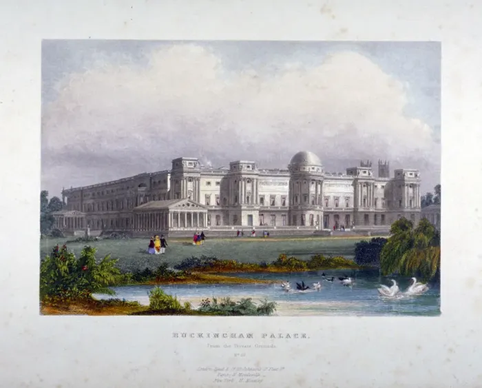 Framed Print : View of Buckingham Palace, Westminster, London, c1830 Framed Print : View of Buckingham Palace, Westminster, London, c1830