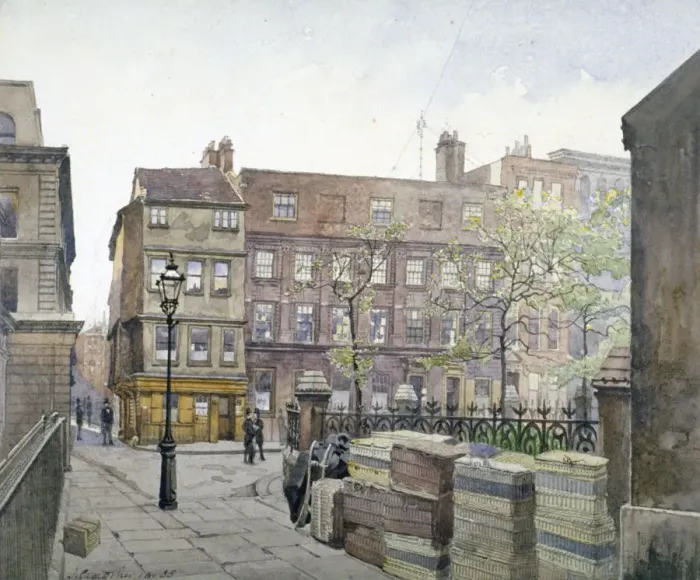 Framed Print : View of buildings in Great St Helens, City of London, 1888. Artist Framed Print : View of buildings in Great St Helens, City of London, 1888. Artist