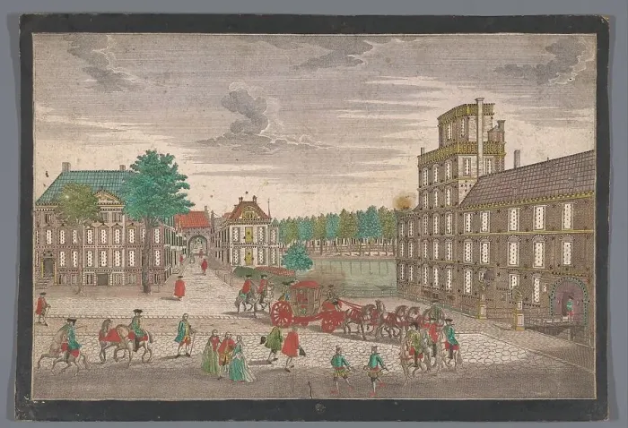 Framed Print : View of the Buitenhof in The Hague, 1742-1801. Creator: Johann Friedrich Leizelt Framed Print : View of the Buitenhof in The Hague, 1742-1801. Creator: Johann Friedrich Leizelt