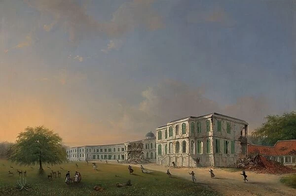 Front View of Buitenzorg Palace during the Earthquake of 10 October 1834, 1834-1836. Creator: Willem Troost II
